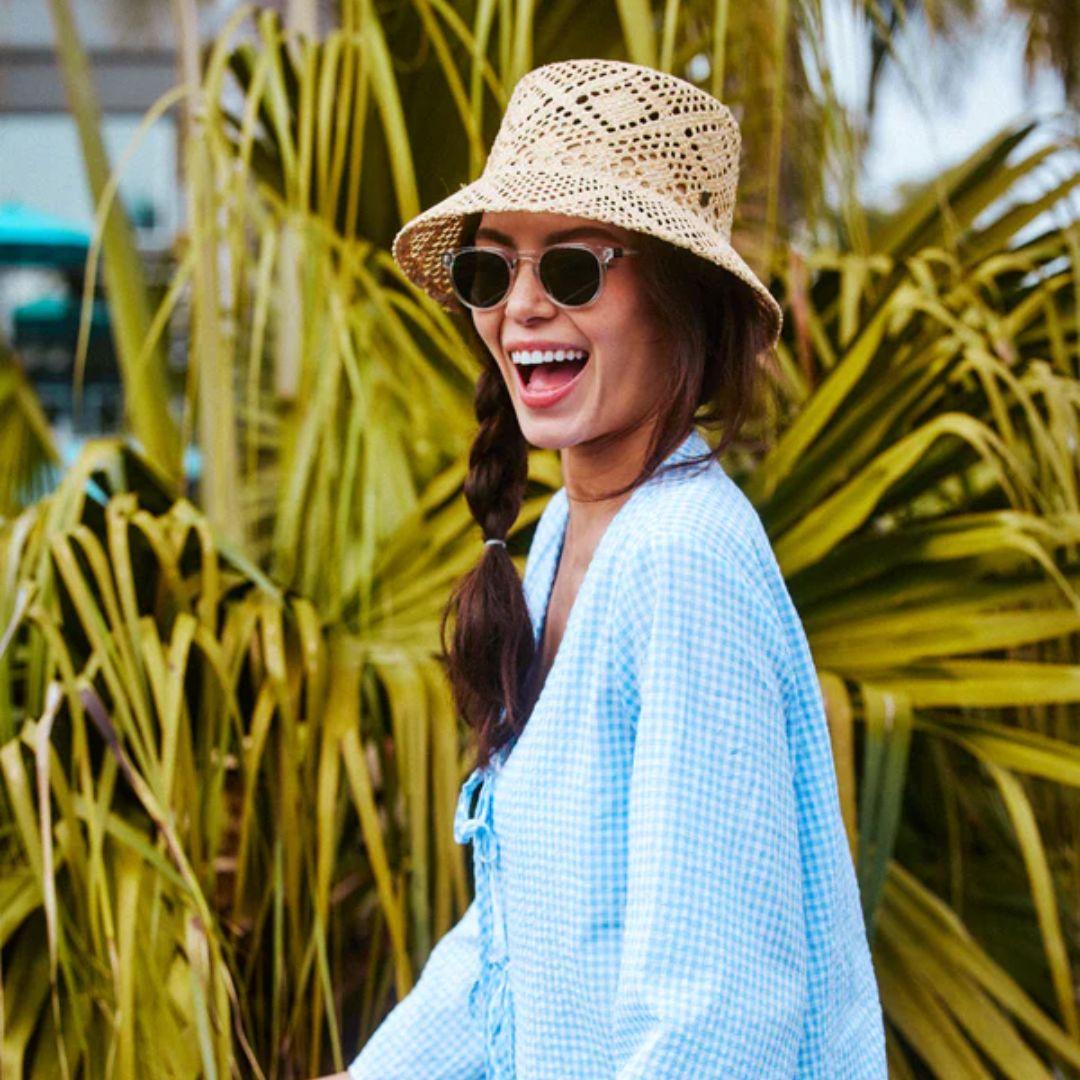 Hemlock Sofia Straw Bucket Hat